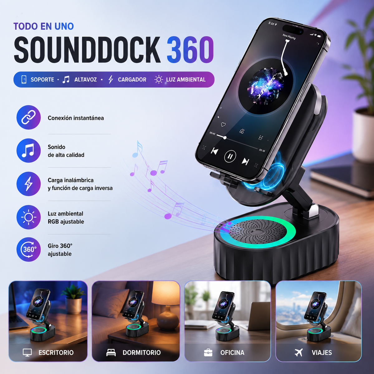Conexión y comodidad con – SoundDock 360
